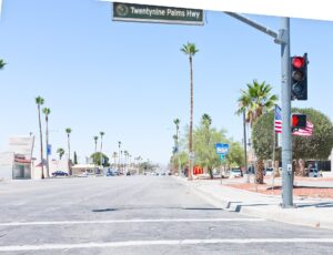 Downtown Twentynine Palms looking north on Adobe Road