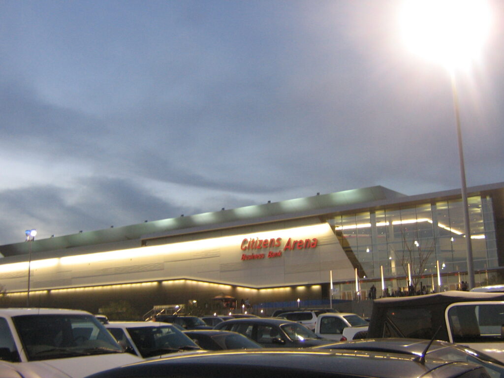 Exterior of Toyota Arena in Ontario California