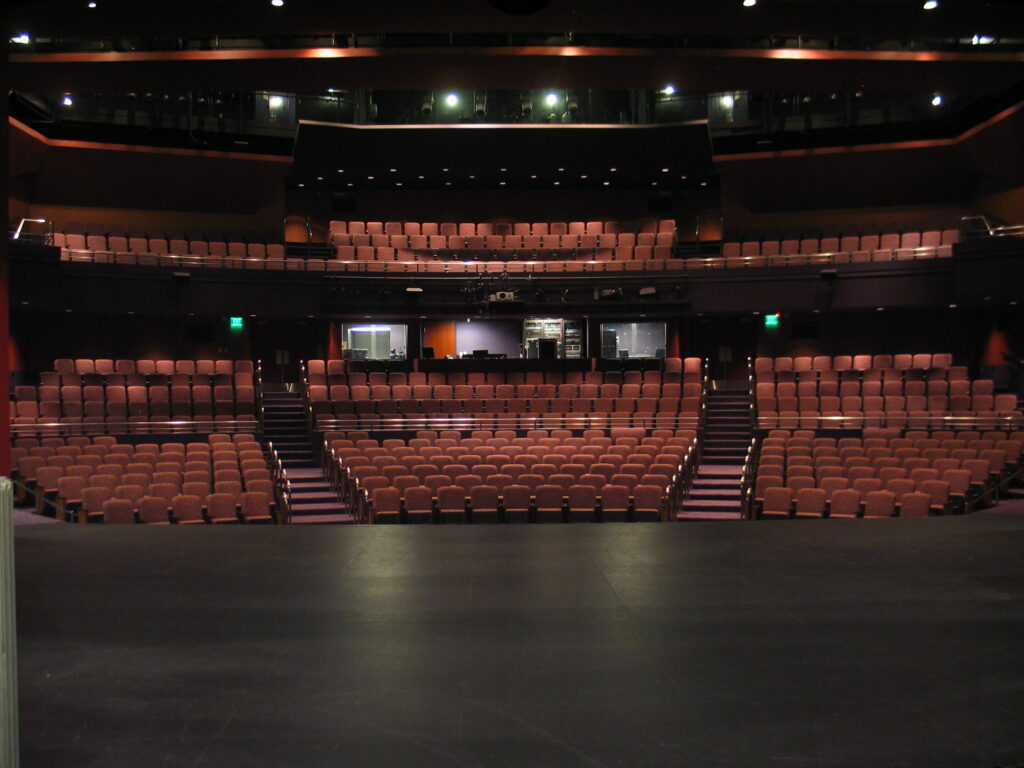 Seating inside Lewis Family Playhouse in Rancho Cucamonga