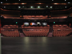 Seating inside Lewis Family Playhouse in Rancho Cucamonga