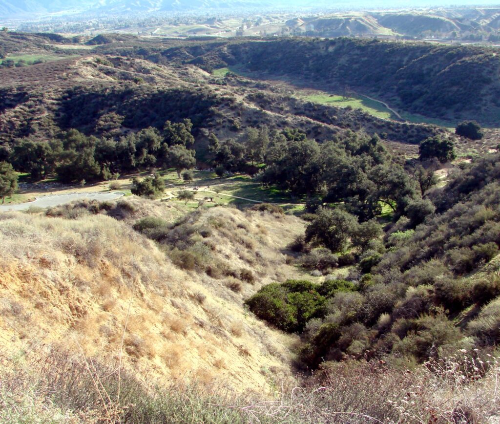 Trail and natural open space at Oakmont Park in Redlands