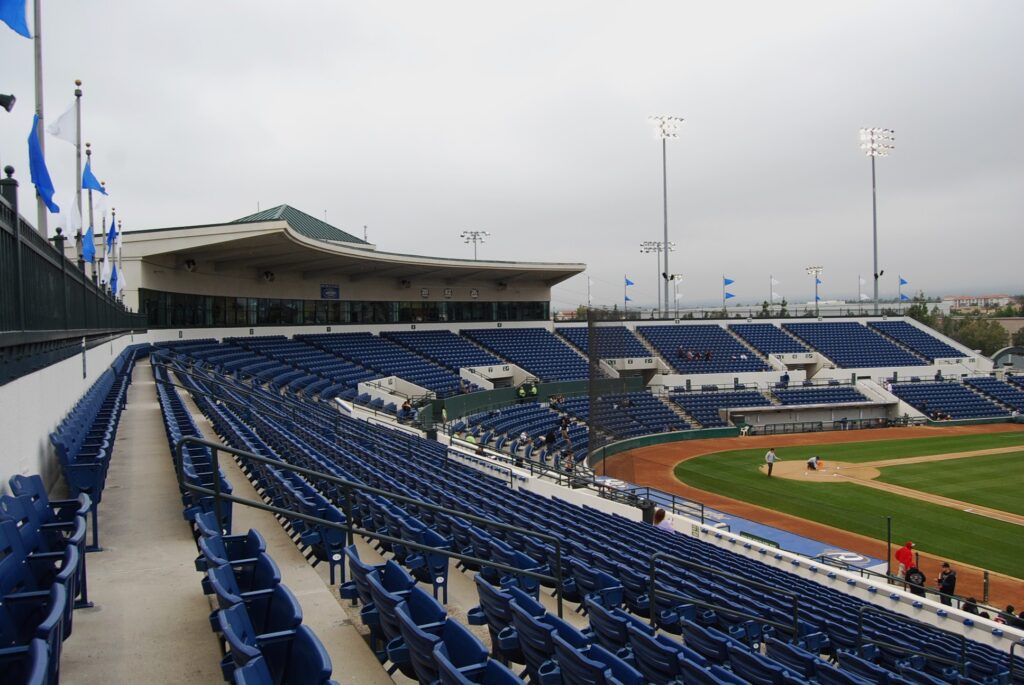 Seating area at Morongo Field at The Epicenter in Rancho Cucamonga