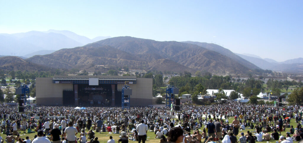 Exterior view of Glen Helen Amphitheater in San Bernardino