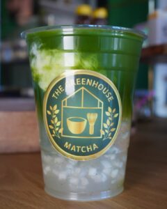 Iced matcha drink from The Greenhouse Matcha in Downtown Ontario