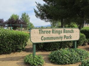 Three Rings Ranch Community Park entrance sign