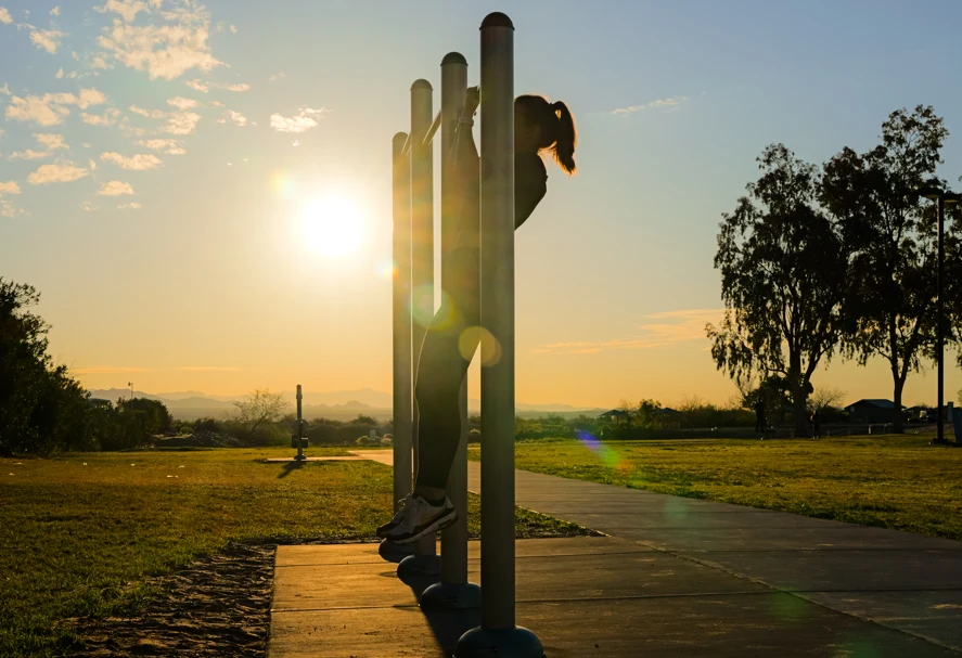 Outdoor fitness equipment at Jack Smith Park