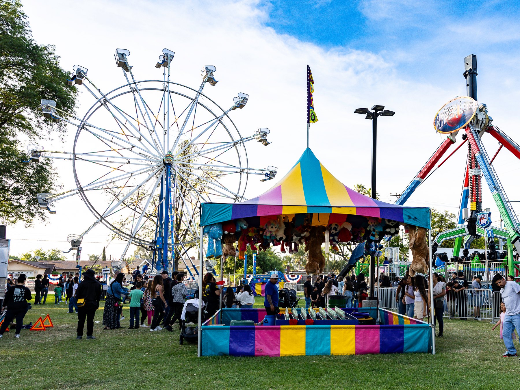 Ferris wheel and carnival booths at Fontana Days Festival