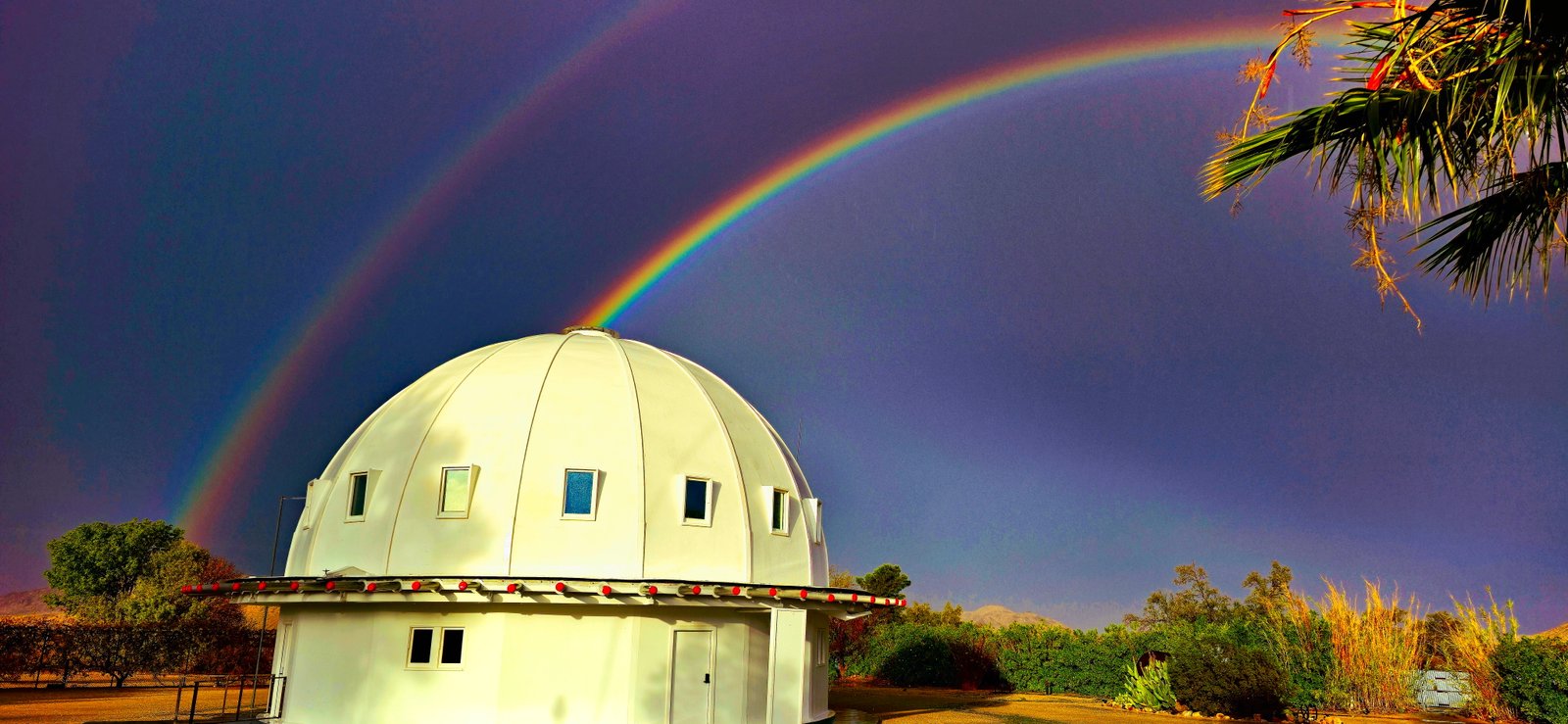 A rainbow above the Integratron dome