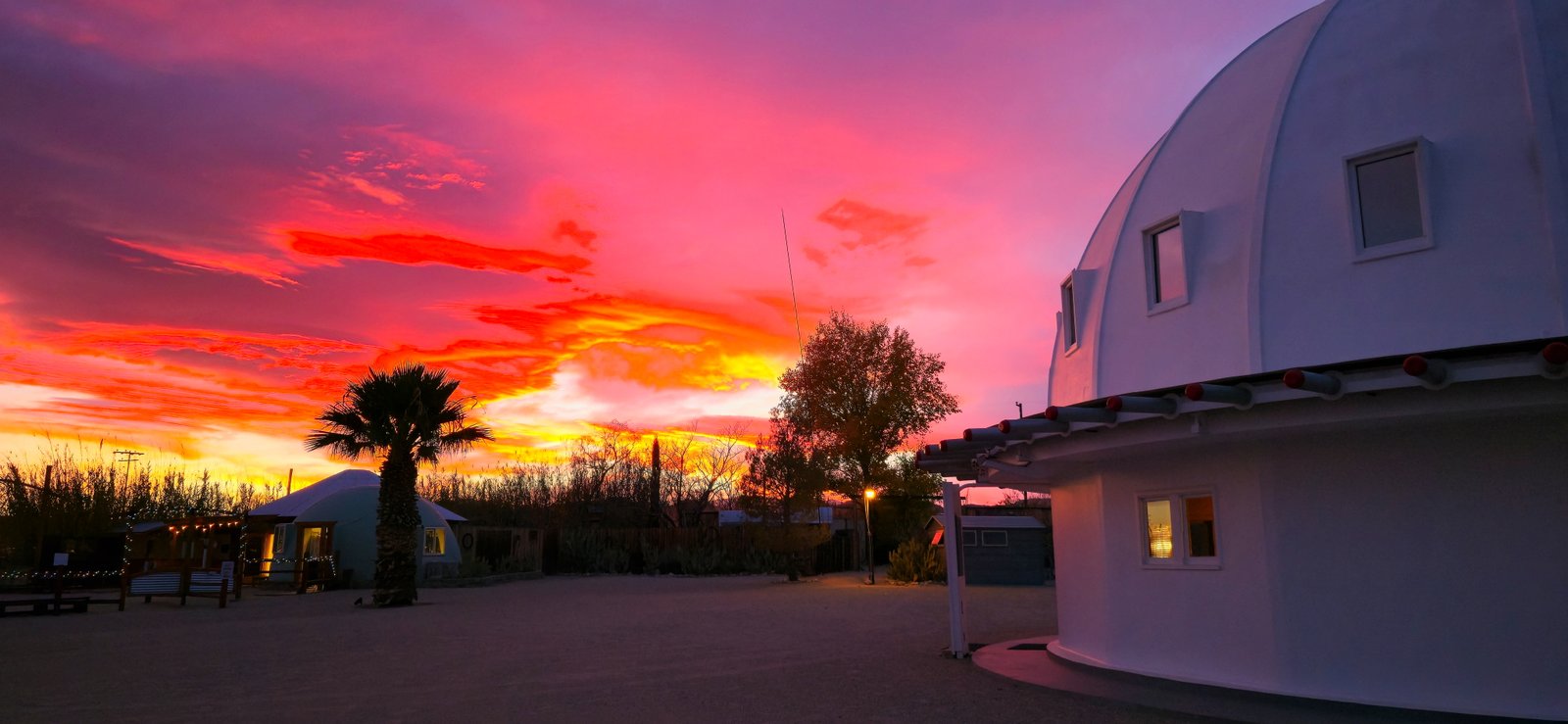 Sunset over the Integratron grounds