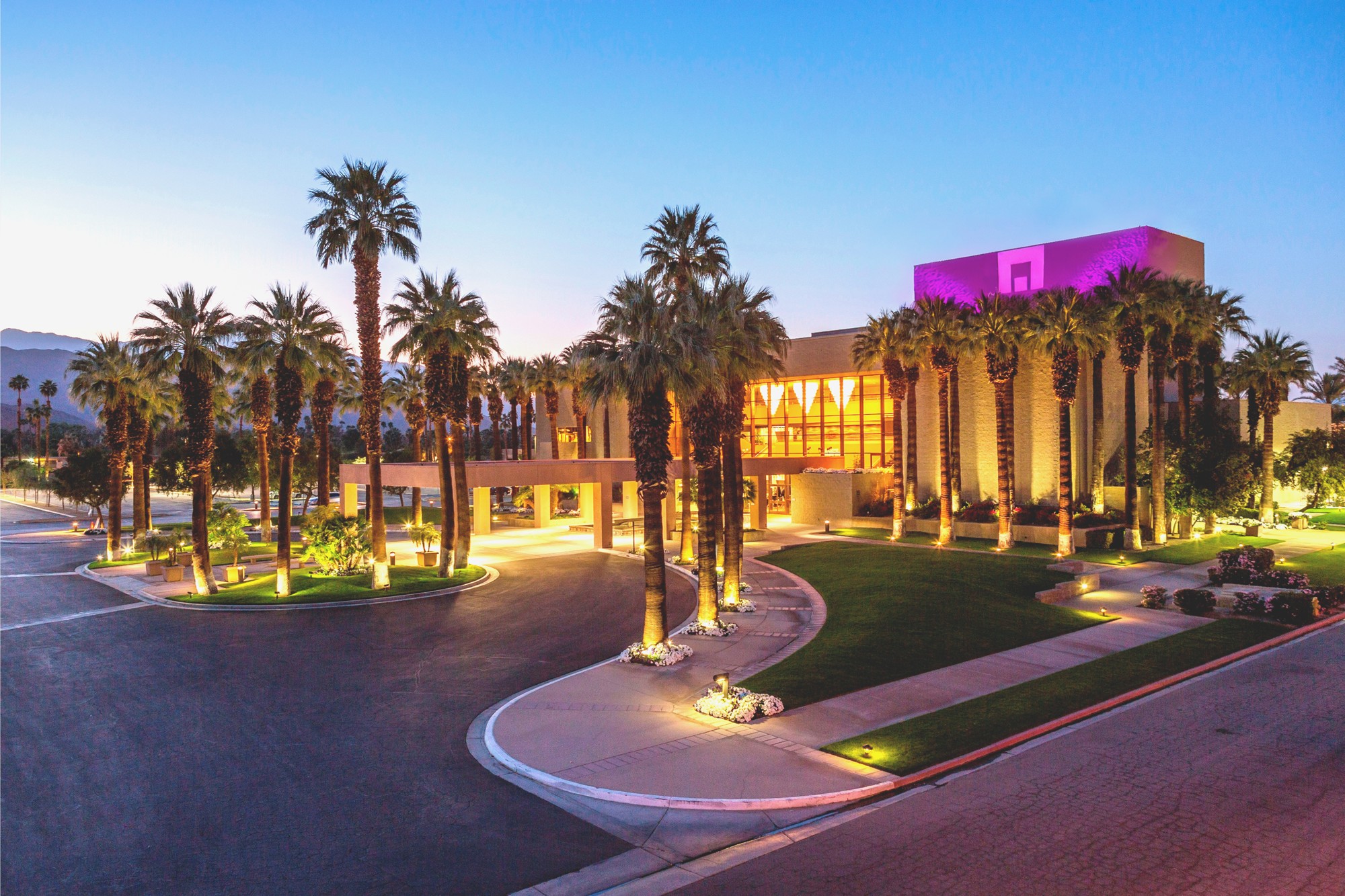 McCallum Theatre exterior at dusk