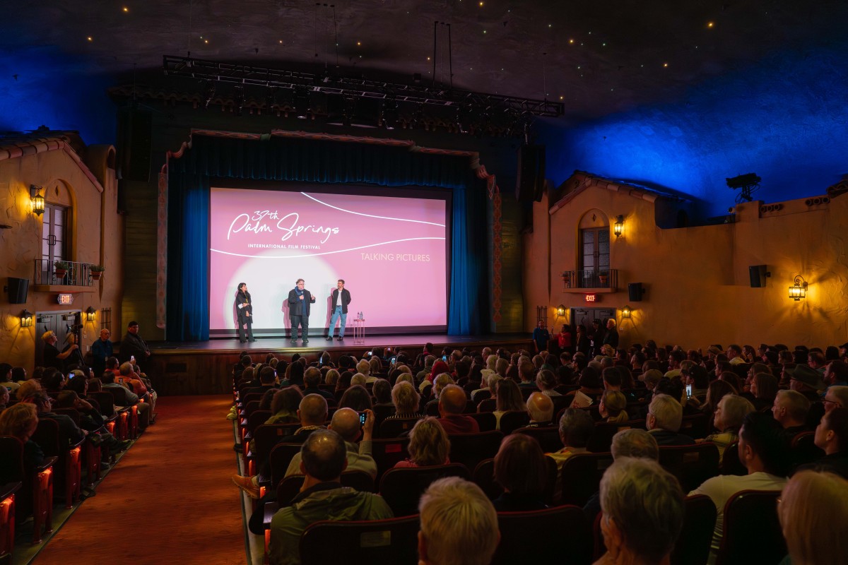 Stage discussion and audience at the 2026 Palm Springs International Film Festival