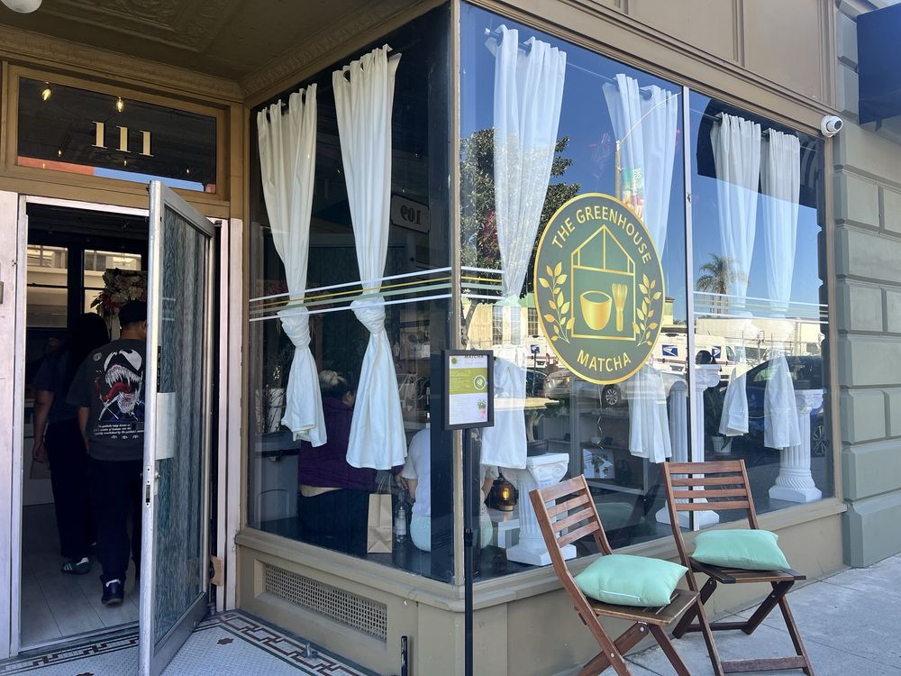 The Greenhouse Matcha storefront on Transit Street in Downtown Ontario