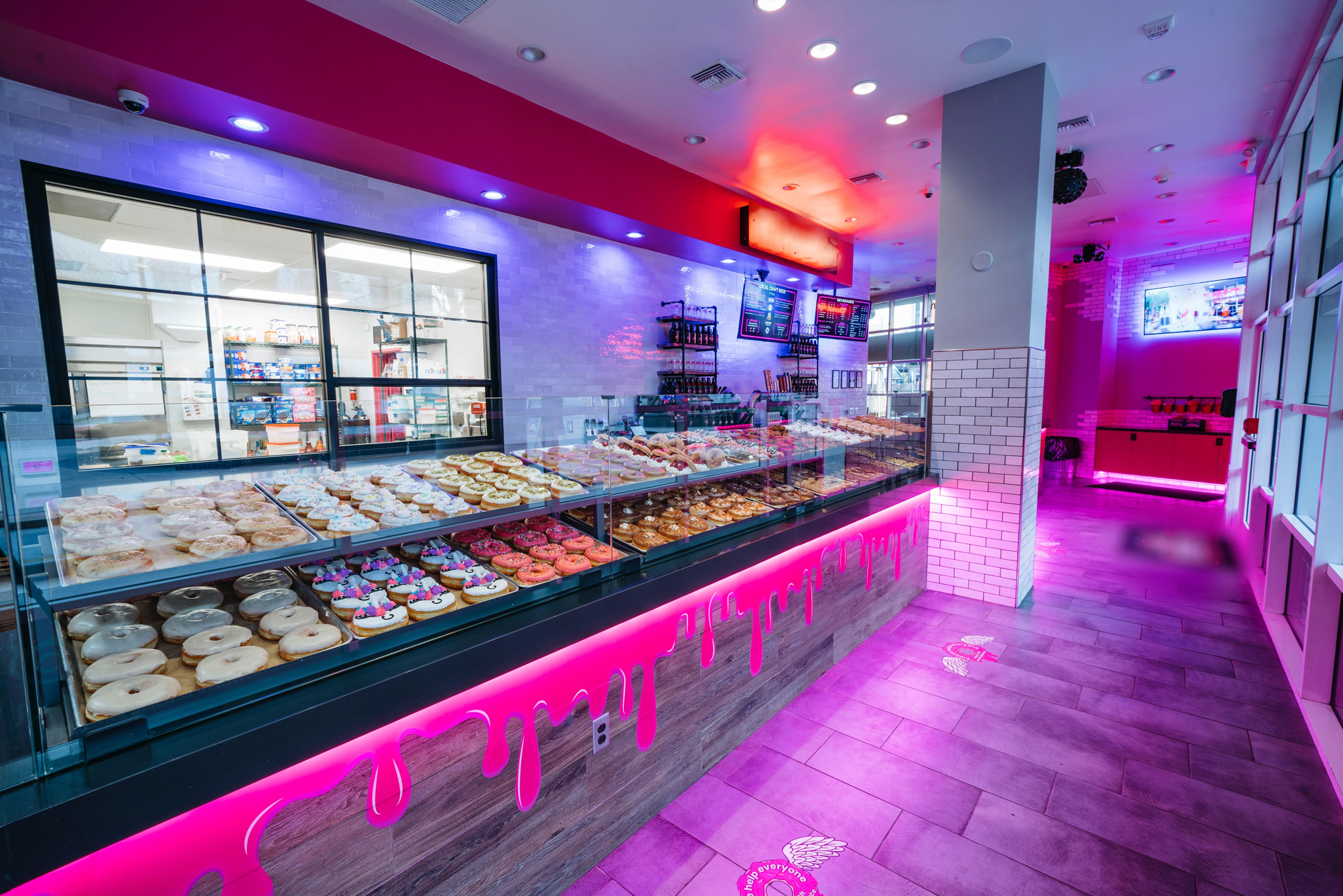 Urban Dripp interior with donut display case in Downtown Riverside